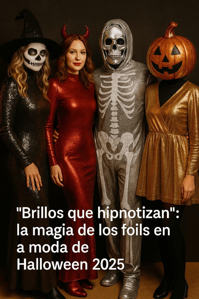Lee más sobre el artículo “Brillos que hipnotizan”: la magia de los foils en la moda de Halloween 2025