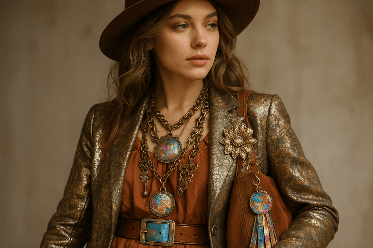 Lee más sobre el artículo Maximalismo boho otoño-invierno 2025: el toque foil que revoluciona el estilo